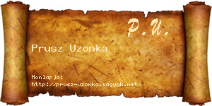 Prusz Uzonka névjegykártya